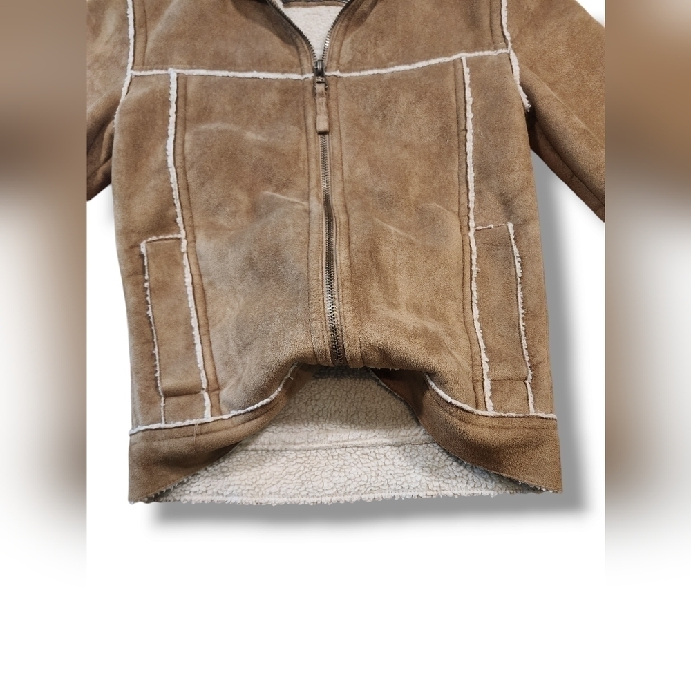 Aeropostale Bomber Jacket Faux Suede Soft Warm Womens Size XS - Picture 4 of 11